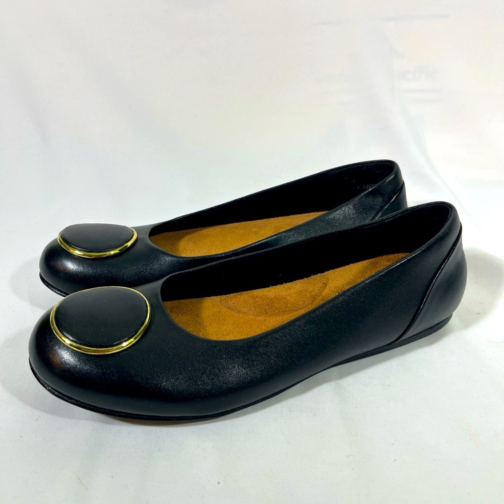 SOFTWALK SONOMA HALO LEATHER BALLET FLAT SHOES S2257-001 WOMENS 8 BLACK STYLISH‎